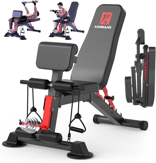Adjustable Weight Bench,Utility Workout Bench Foldable Incline Decline Benches for Home Gym Full Body Workout,Load 600LBS