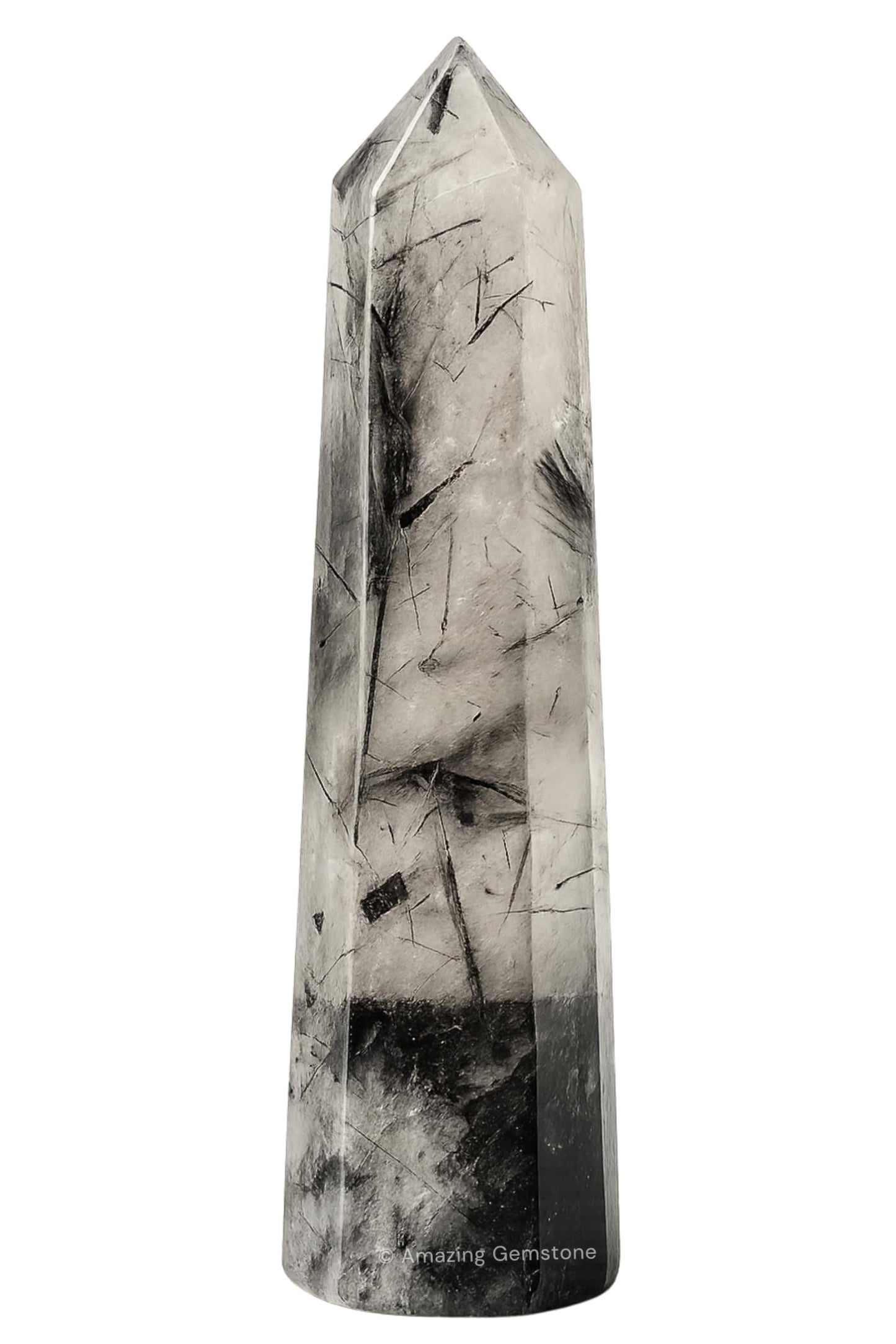 Amazing Gemstone Black Rutilated Quartz Crystal Towers ~ Natural Healing Crystal Point Obelisk for Reiki Healing & Crystal Grid (3" to 4" INCH)