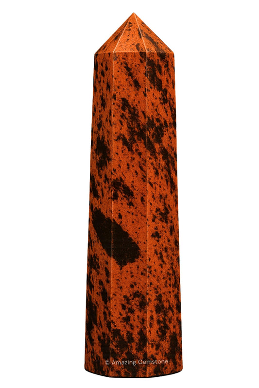 Amazing Gemstone Mahogany Obsidian Crystal Towers ~ Natural Healing Crystal Point Obelisk for Reiki Healing and Crystal Grid (3" to 4" INCH)