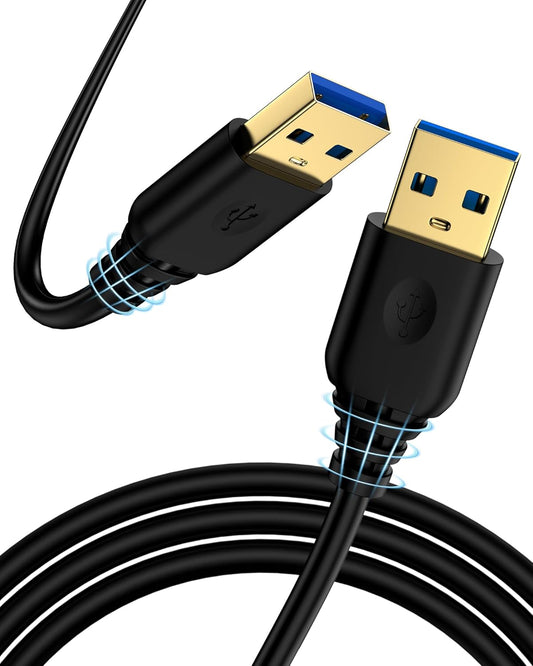 10FT, USB3.0 USB Cable to USB Type A to A Male Cable Double Sided Usb Cord for Data Transfer Compatible with External