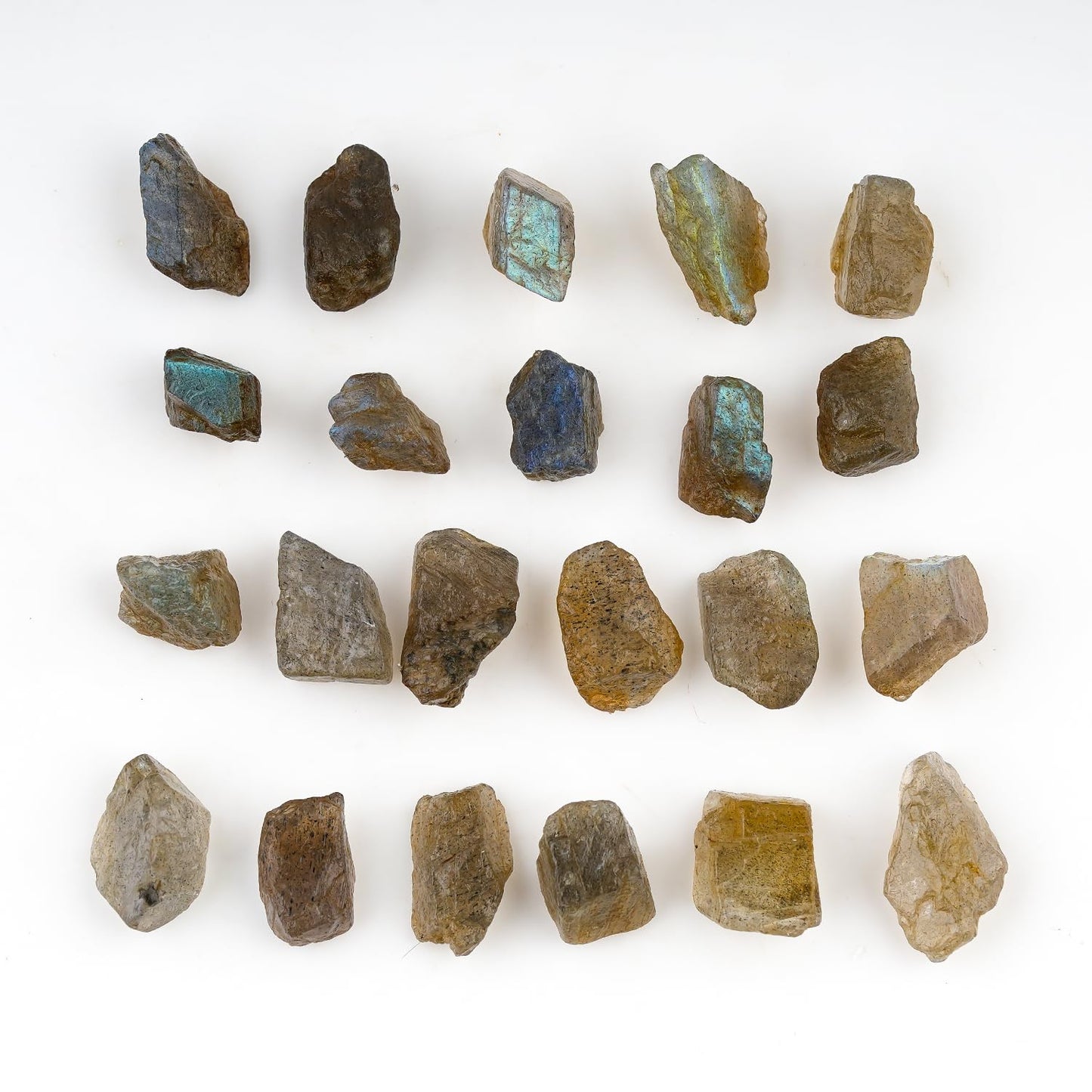 ColouredRocks 100 carats Labradorite Crystals, Raw Stones, Rough Gemstones, Jewelry Making Supply, Cabbing, Polishing, Cutting, DIY, Crafts (20-22pcs) (8-12mm)