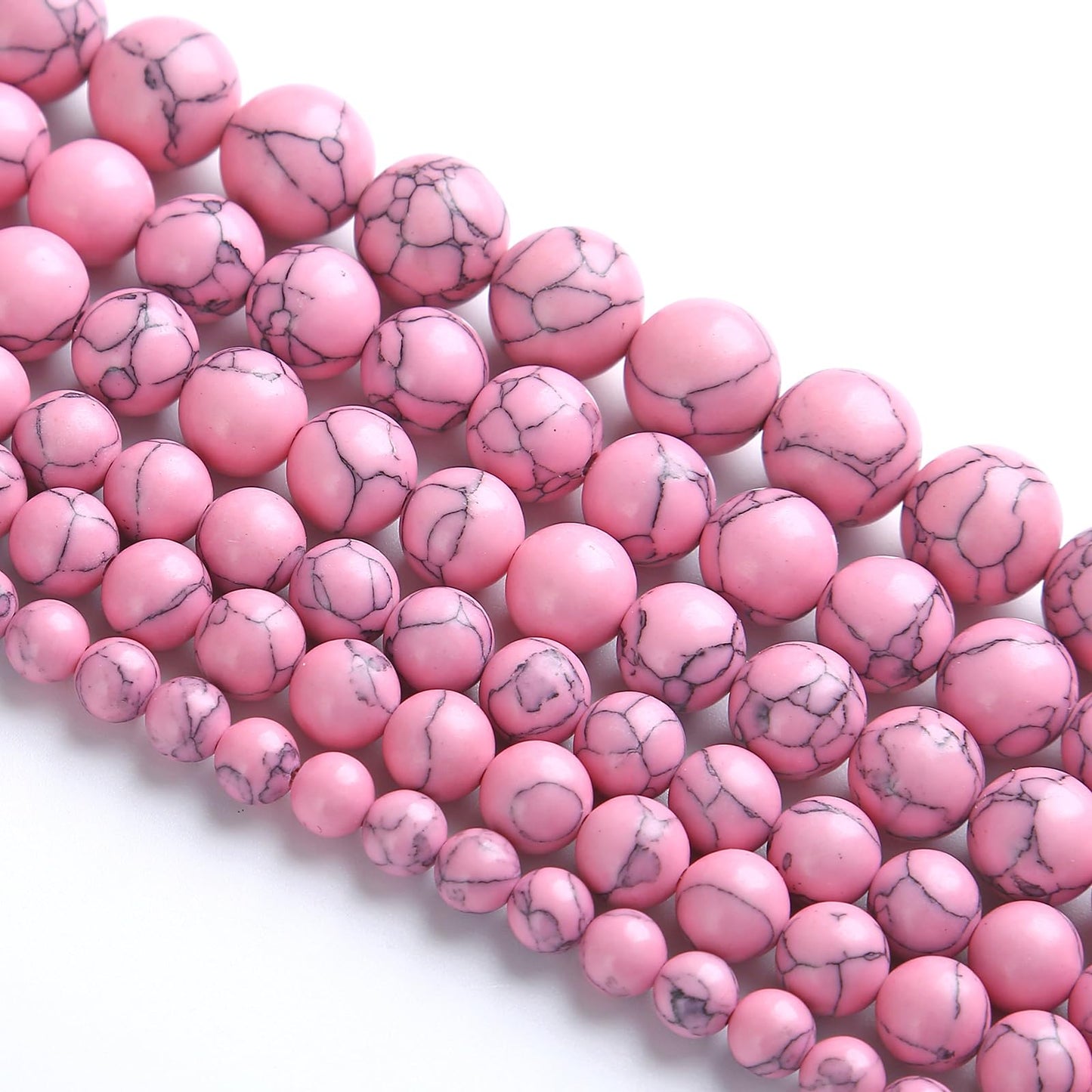 10MM 38PCS Pink Turquoise Spacer Loose Beads for Jewelry Making DIY Bracelet Necklace