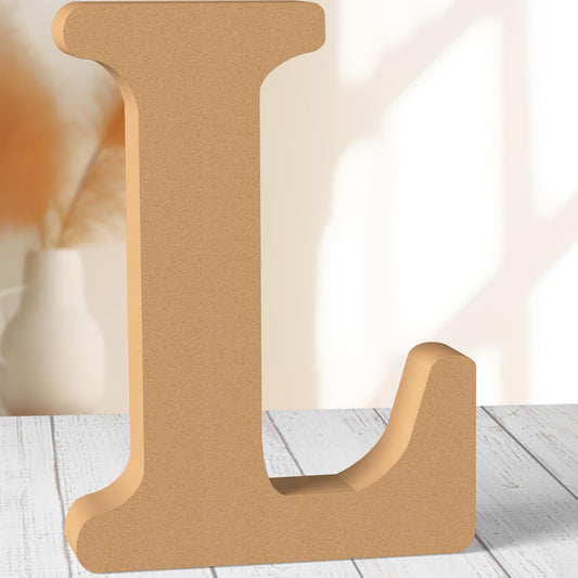 AOCEAN 12 Inch Designable Wood Letters Unfinished Wood Letters for Wall Decor Decorative Standing Letters Slices Sign Board Decoration for Craft Home Party Projects (L)