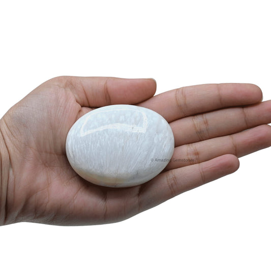 Amazing Gemstone Scolecite Crystals and Healing Stones - Extra Large Palm Stone Crystals Piedra - Crystal for Good Luck, Positive Energy, Meditation - Unique Stocking Stuffers Gifts for Women, Men