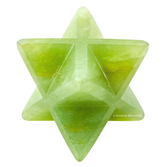 Amazing Gemstone Green Aventurine Merkaba Crystal - 1.5 Inches Metaphysical Merkaba Star for Meditation - Energetic Tetrahedron Crystal and Healing Stones for Spiritual Growth and Healing (35-40mm)