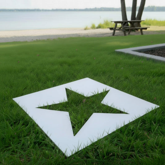 Cinnvoice 35 x 35 Inch Star Stencil Reusable Plastic for Yard, Walls, Fabric, Canvas, Flag, DIY Crafts and Independence Day Project