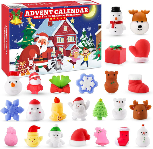Skiennix Christmas Squishies Advent Calendar 2025 | 24 Cute Mochi Toys for Holiday Countdown