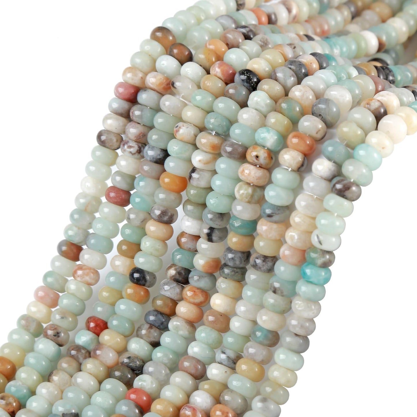 5x8MM 72PCS Amazonite Tube Rondelle Abacus Disk Spacer Loose Beads for Jewelry Making