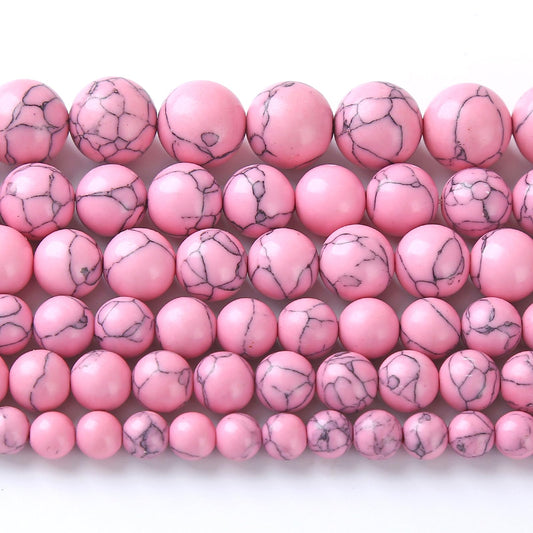 10MM 38PCS Pink Turquoise Spacer Loose Beads for Jewelry Making DIY Bracelet Necklace
