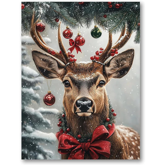 Amz Camel Diamond Painting Kit, 30x40cm Christmas Reindeer Diamond Art, Crystal Bead Decoration, Easy Craft for Beginners, Festive Holiday Gift