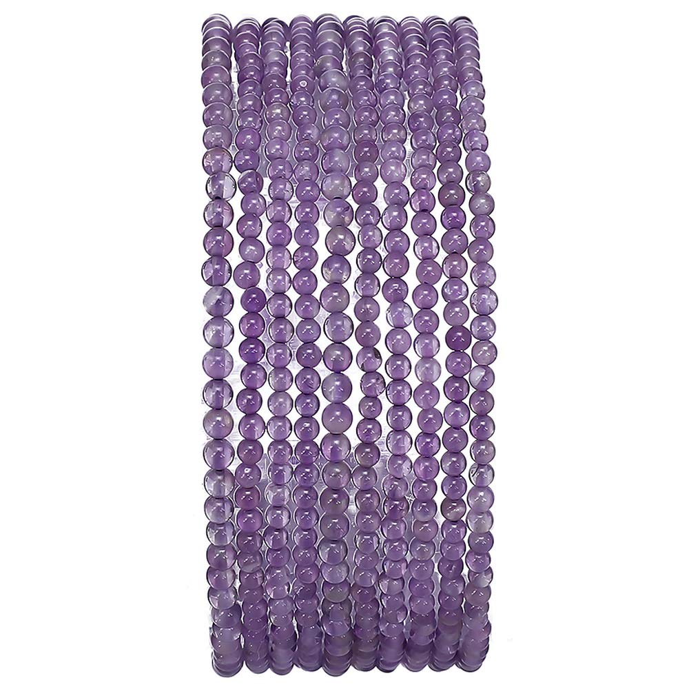 BEADIA Natural Amethyst Crystal Stone Round Loose Semi Gemstone Beads for Jewelry Making 2-2.5mm 38cm/Strand