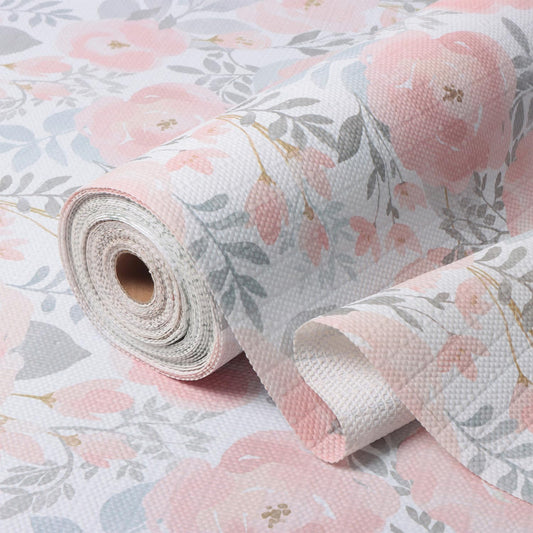 Amiitay Peony Shelf and Drawer Liner for Kitchen,Non-Adhesive and Strong Non-Slip Floral Valentine's Day Cabinet Drawer Liners for Kitchen Shelf, Waterproof Cupboard Liners,Easy to Clean,12IN x 10FT