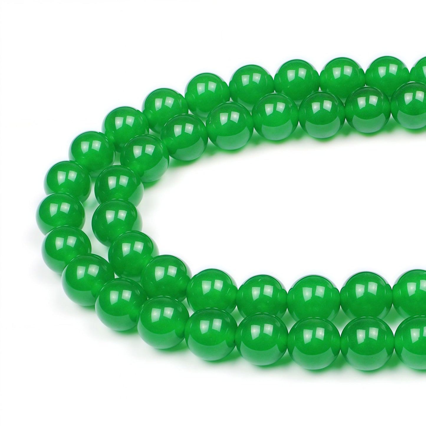 MJDCB Natural Green Jade Round Loose Beads for Jewelry Making DIY Bracelet Necklace (4mm)