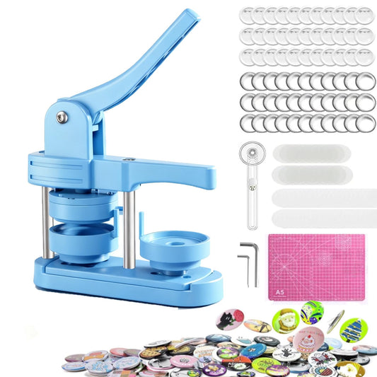 YYMTTOR Button Maker Machine Kit 58mm(2.25in) – DIY Pin Badge Press with 100 Buttons, Custom Pin Maker for Crafts, Parties & Gifts