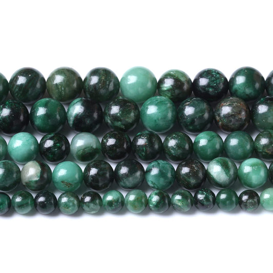 10mm 36pcs Natural Green Emerald Stone Beads Round Loose Beads AAA Energy Healing Power Stone Beads for Jewelry Making DIY Bracelet Necklace 15"(Green Emerald Stone, 10mm)