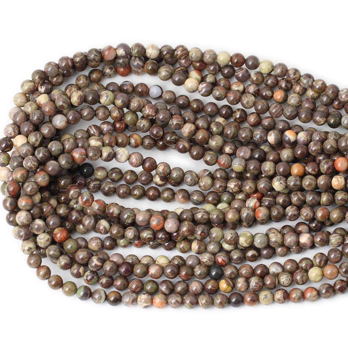 CHEAVIAN 60PCS 6mm Natural Patterned Agate Round Loose Beads for Jewelry Making 1 Strand 15 inches