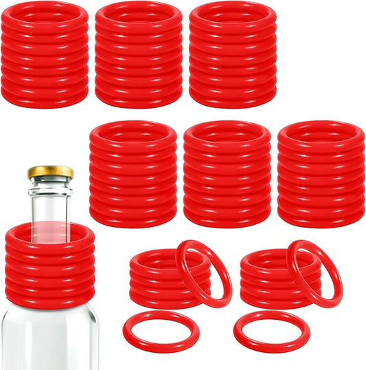 Aodaer 60 Pack Ring Toss Rings Plastic Carnival Rings 2.1 Inch for Carnival Party Favors Bottles Sport Ring Toss Game Fun Target Toys, Red