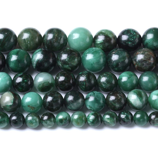 10mm 36pcs Natural Green Emerald Mica Crystal Gemstone Beads for Jewelry Making DIY Bracelet