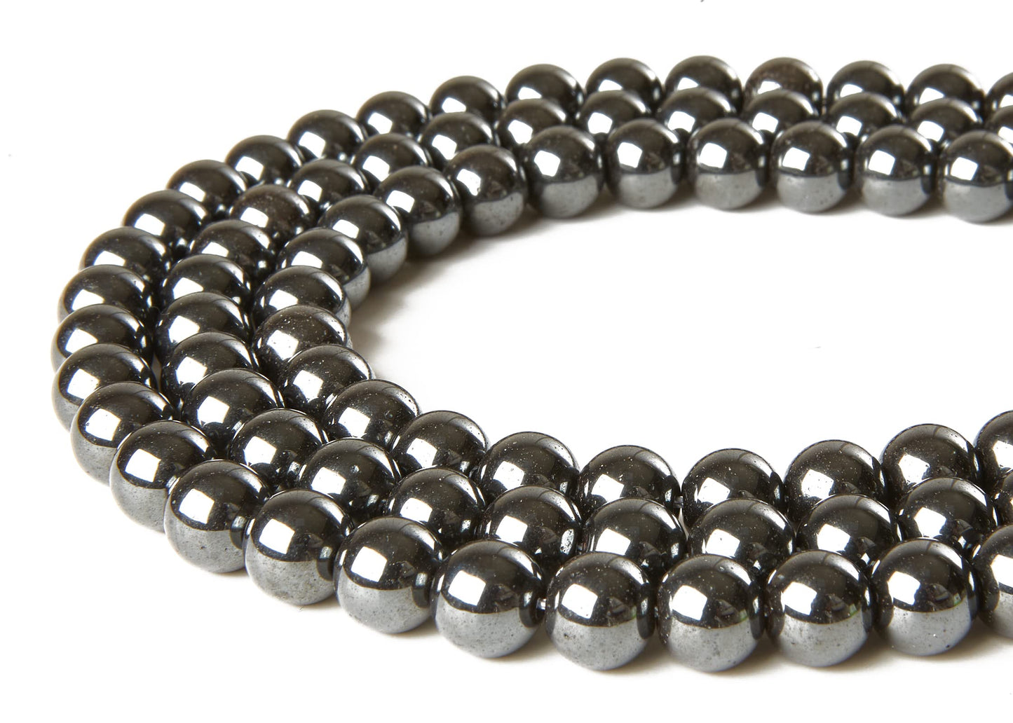 100pcs 10mm Black Hematite Beads Natural Gemstone Beads Round Loose Beads for Jewelry Making