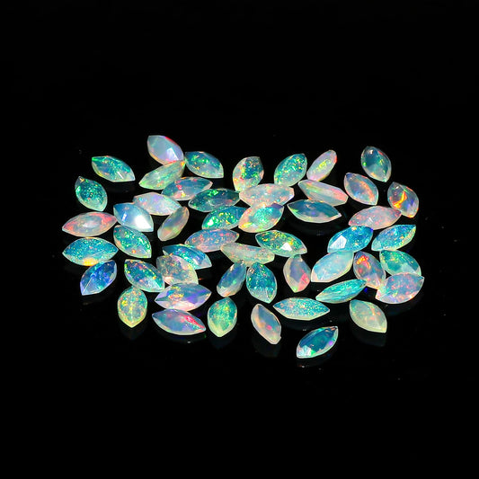 10 Pcs,6x3 mm, AURA GEMS Natural Ethiopian Opal,Briliant Cut, Marquise, Shape, Jewelry Making Supply, Chakra Energy Healing Gemstone, Real Crystal, Birthstone, Wholesale deal