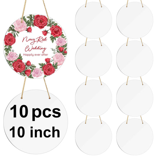 10 pcs metal sublimation door hanger blanks,10 inch circle Unfinished Blank Sign Door Hanger,sublimation ornament blanks decorative door hanger，halloween decoration Christmas decorations