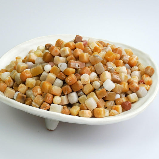 Sisamn 3LB Natural Yellow Jadeite Tumbled Stones & Points - Bulk Polished Crystals for Vase Filler, Aquarium Decor, Home Plants, Jewelry Making, Reiki Healing (3 Pound)
