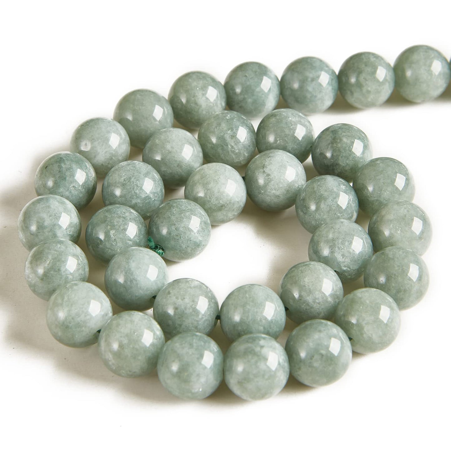 100pcs 10mm Burmese Jade Beads Natural Gemstone Beads Round Loose Beads for Jewelry Making