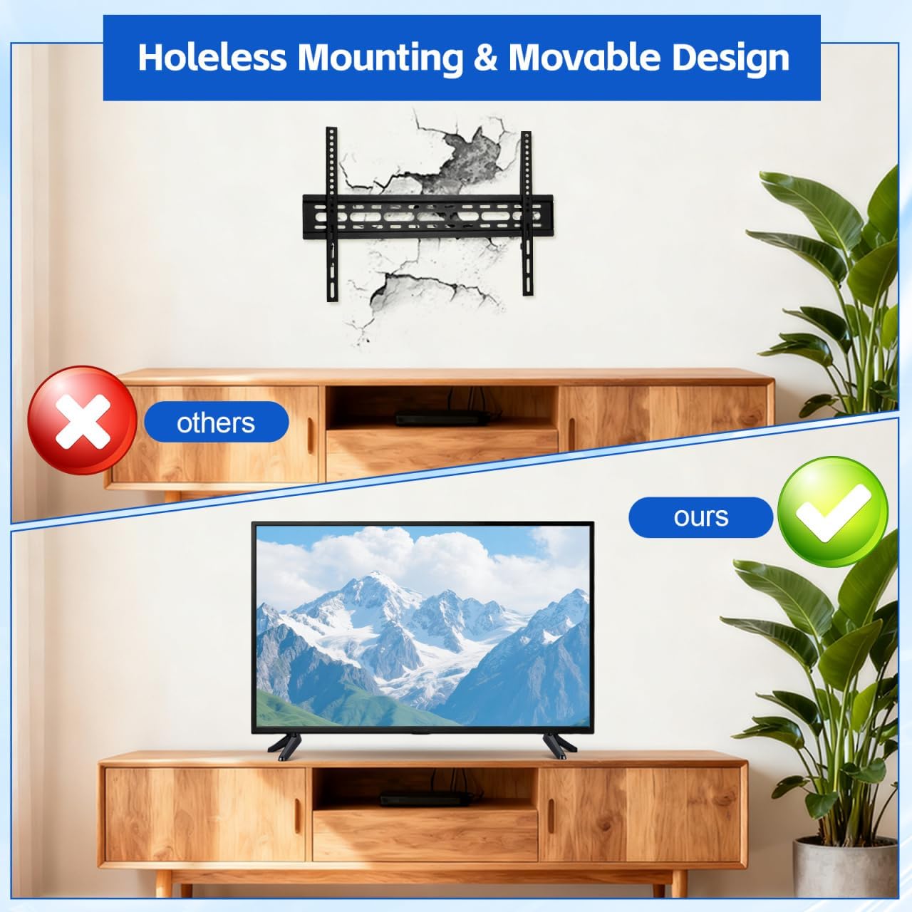 SEWACC 2pcs 32-55 Inch Universal Tv Stand Legs Replacement with Screws, Tabletop Tv Base Pedestal Feet for Tvs, Monitor