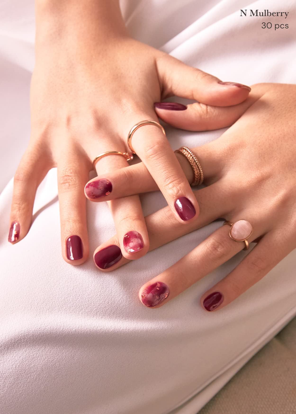 ohora Semi Cured Gel Nail Set of 2 (N Mulberry & N Classic Burgundy) - Professional Salon-Quality Nail Care - Easy to Use, Comfortable Curing, and Easy to Remove