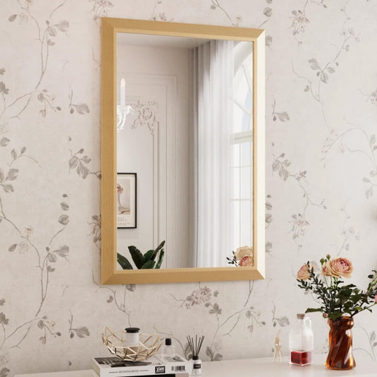Amorho 24x36 Inch Bathroom Mirror, Gold Thick Metal Framed Wall Mirrors for Over Sink, Wall-Mounted Mirrors Perfect for Bedroom, Living Room, Entryway, Rectangle (Horizontal/Vertical).
