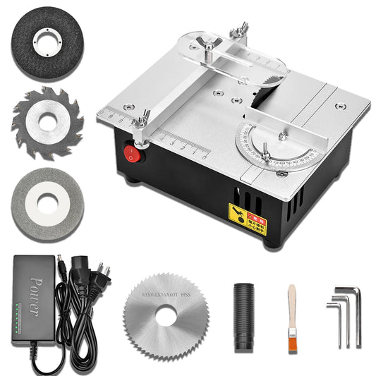 Precision Mini Electric Table Saw, DIY Hobby Handmade Woodworking Bench Cutting Machine Adjustable Cut Depth Small Desktop Saw for Miniature Wood Craft (Regular style)