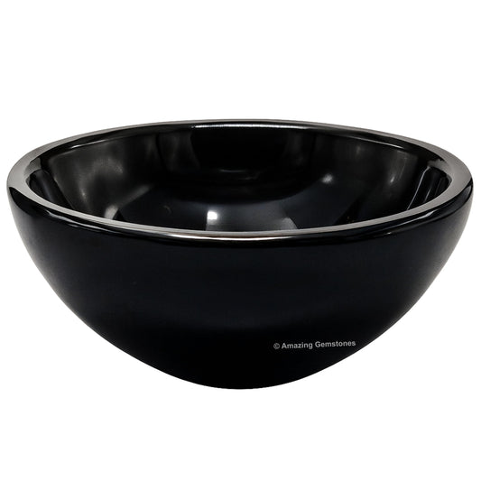 Black Obsidian Crystal Bowl - 2 Inch Decorative Bowls for Room and Home Decor - Gemstone Healing Crystals for Elegant Display, Positive Energy Balance and Gift