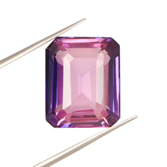 REAL-GEMS 14.4 Carat Natural Kunzite Emerald Shape Loose Gemstone for Jewelry Making
