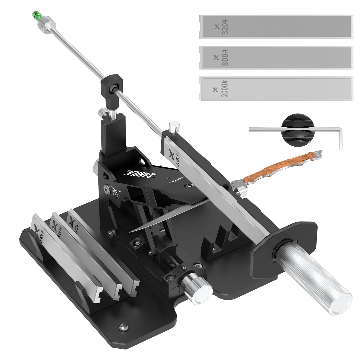 Upgraded XARILK Professional Knife Sharpening System GEN2, Heavy-duty | Aluminum Precision Knife Sharpener Tool & Sharpening Kit W/Diamonds (320# 800# 2000#)