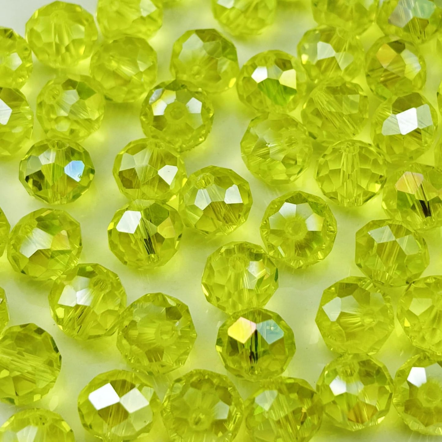 YHYPOCI 400pcs 4mm Crystal Glass Beads for Crafts Faceted Rondelle Glass Beads for Jewelry Making Crystal Spacer Beads for Necklaces Bracelets Earrings DIY Craft(Lemon Yellow AB)