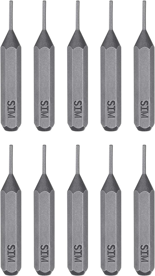 10pcs SIM0.8 5/32" 28mm S2 HARFINGTON Card Removal Screwdriver Bit Hex Shank Length Magnetic Cylindrical Head Steel SIM