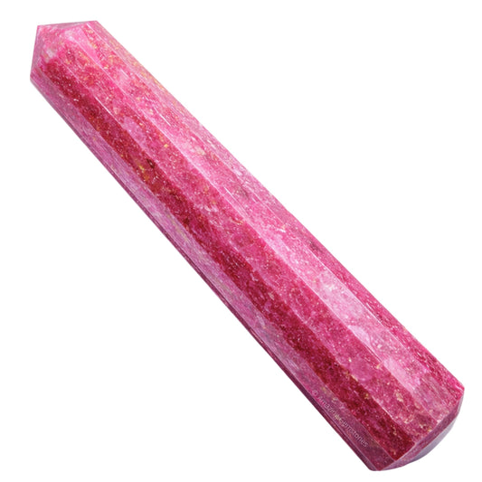 Amazing Gemstone Rhodonite Crystal Wand Massage Stick - Pelvic Wand Gua Sha for Adults - Crystals and Healing Stones Massage Wands for Adults Gifts (Pointed)