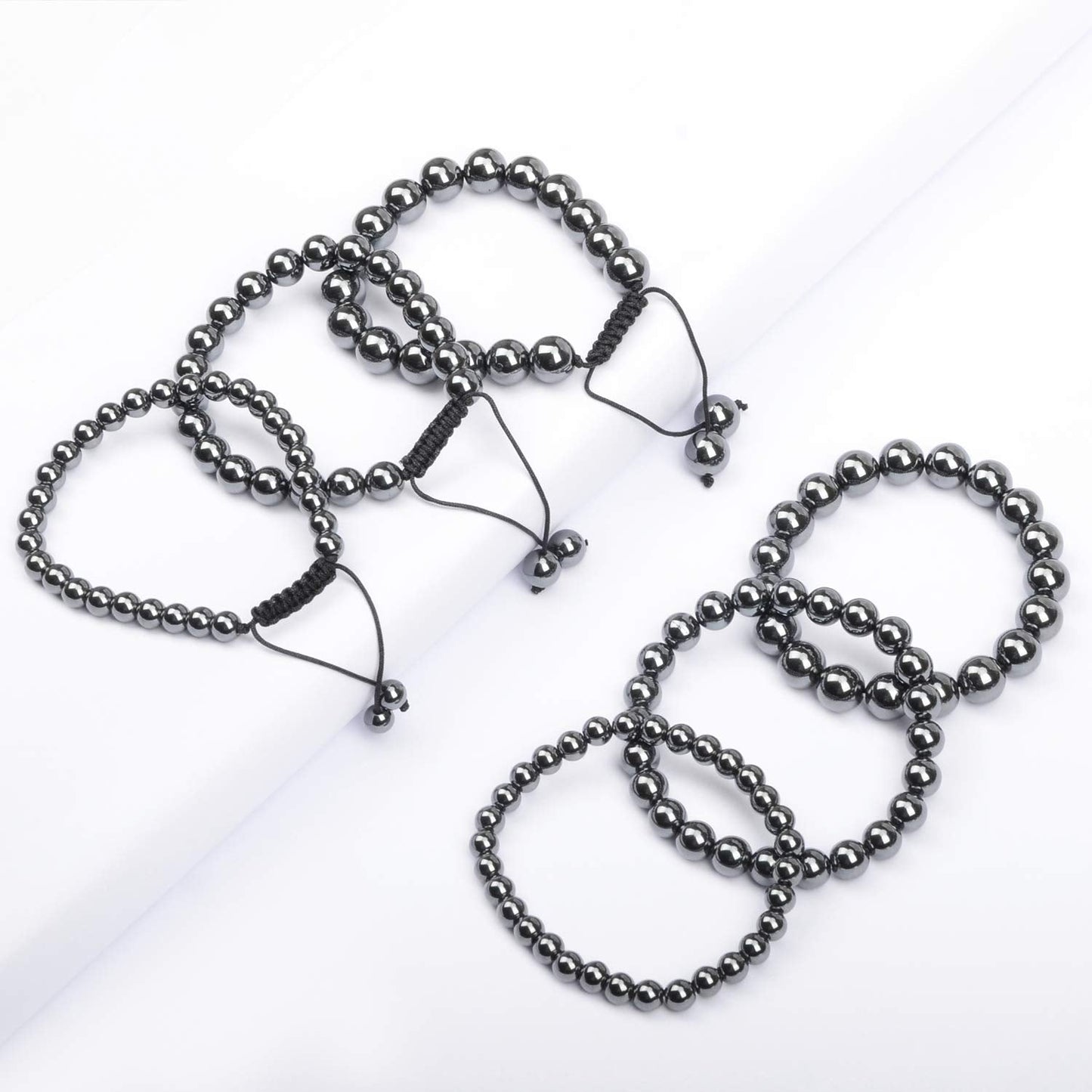 AD Beads Natural Gemstone Round Loose Beads 15" for Bracelet Necklace Earrings Jwelery Making Crafts DIY (4mm, Black Hematite)