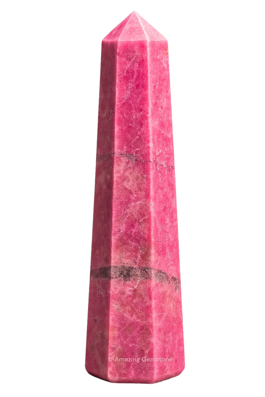 Amazing Gemstone Thulite Crystal Towers - Natural Healing Crystal Point Obelisk for Reiki Healing and Crystal Grid (2" to 3" Inch)