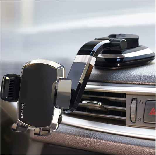 Bestrix 13 12 11 S20 20 SmartClamp Car Phone Mount | Dashboard Cell Phone Car Phone Holder Compatible with iPhone Pro