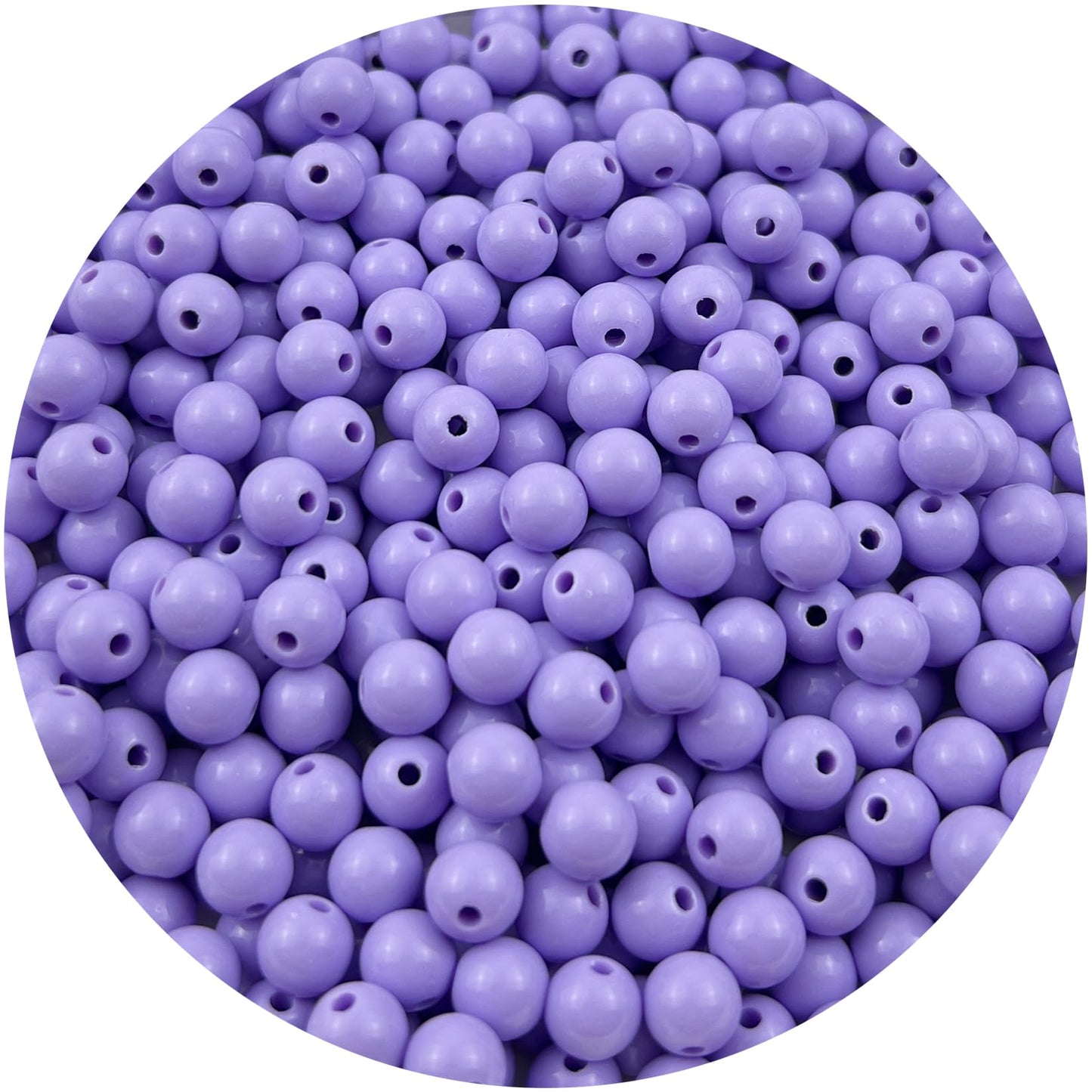 Mulutoo 400Pieces 8MM Acrylic Round Beads Round Acrylic Balls Chunky Beads Smooth Spacer Plastic Pastel Beads Craft Beads for Necklace and Bracelet Making Crafting Supplies(185-light Purple)