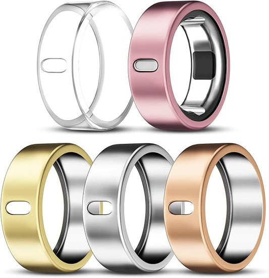 5 Pack Cover Compatible with Oura Ring Gen 4/Oura Ring Gen 3 Horizon/Heritage, Surport Charging with Cover on, Anti-Scratch TPU Protector for Oura Rings Accessories Women Men (Size 8)