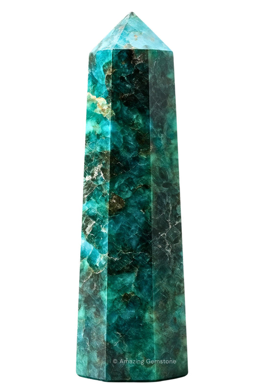 Amazing Gemstone Chrysocolla Shattuckite Crystal Towers - Natural Healing Crystal Point Obelisk for Reiki Healing and Crystal Grid (3" to 4" INCH)