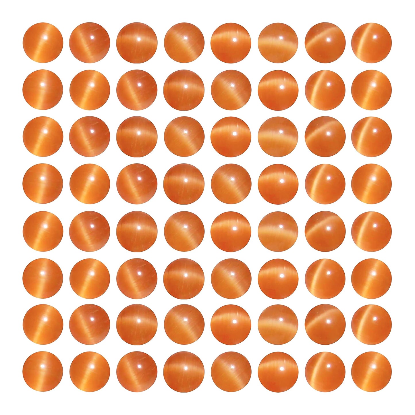 MJDCB 35pcs Orange Cat Eye Stone Beads 10mm Round Crystal Loose Bead for Jewelry Making DIY Bracelets Necklace Accessories