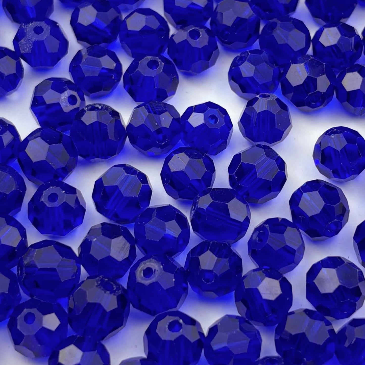 YUEXIGO 400pcs 4mm Round Crystal Glass Beads for Jewelry Making, Faceted Crystal Glass Spacer Beads for Bracelet Earring Necklace DIY Craft(Dark Blue)