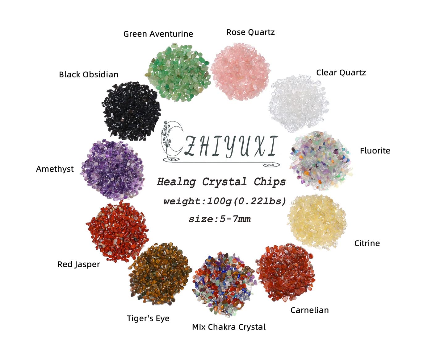 ZHIYUXI Obsidian Crystal Vase Filler Crystal Chips Stone for Decoration Succulent Plants Vase Fish Tank Gravel Crushed Crystals Chips Gemstone Polished Healing Crystals Quartz Home Decor Gem Stones