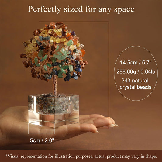 MAGIC AND MIRACLES Citrine Crystal Stone Tree, Chakra Tree of Life, Handmade Gemstone Bonsai Fengshui Plant for Meditation Yoga Positive Energy Good Luck Office Decor, Birthday Gifts for Women, Mom