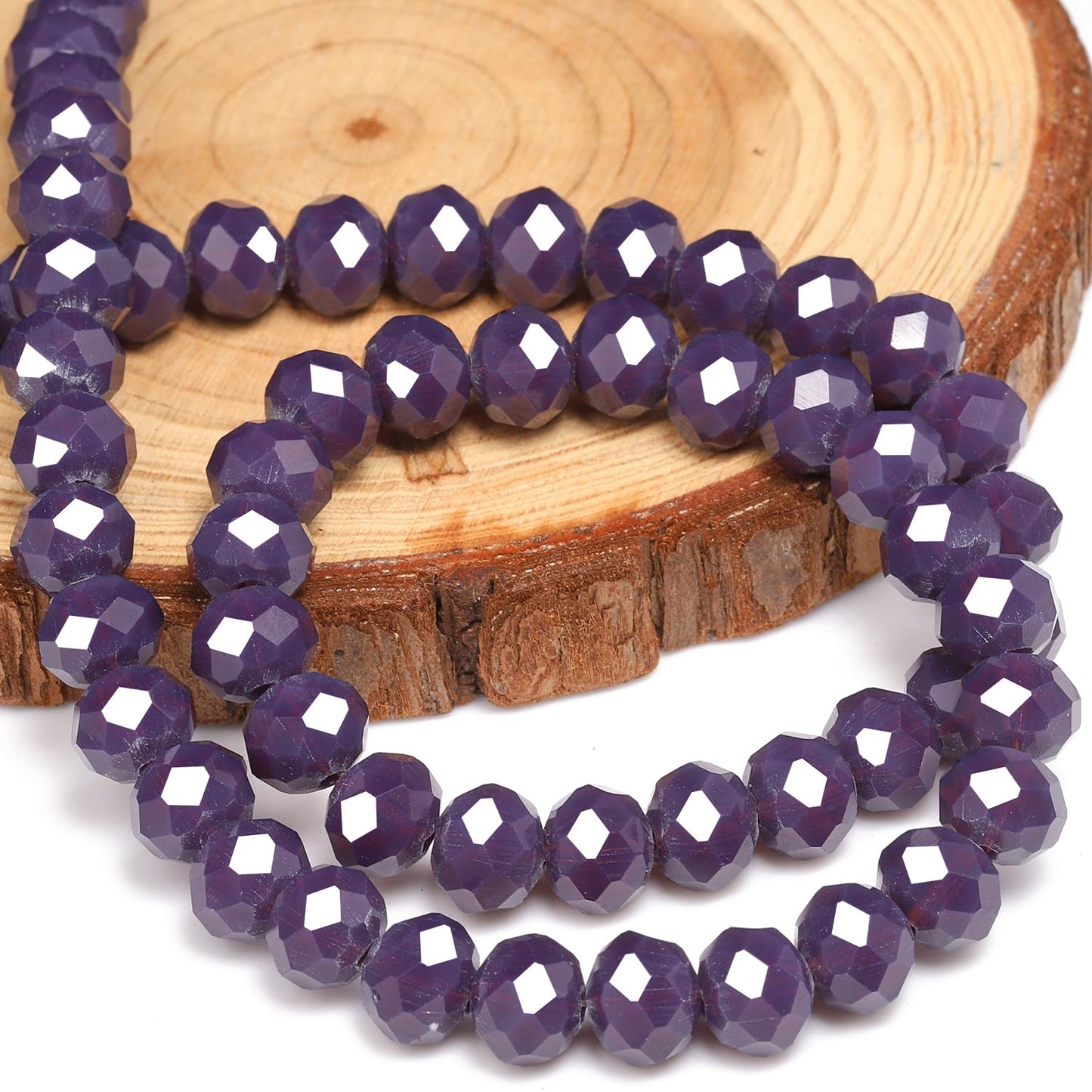 NITOPUPU 500pcs 6mm Crystal Glass Beads for Jewelry Making Faceted Rondelle Flat Beads for Bracelets Necklace Earrings DIY Crafts (Violet Jade Crystal Bead)