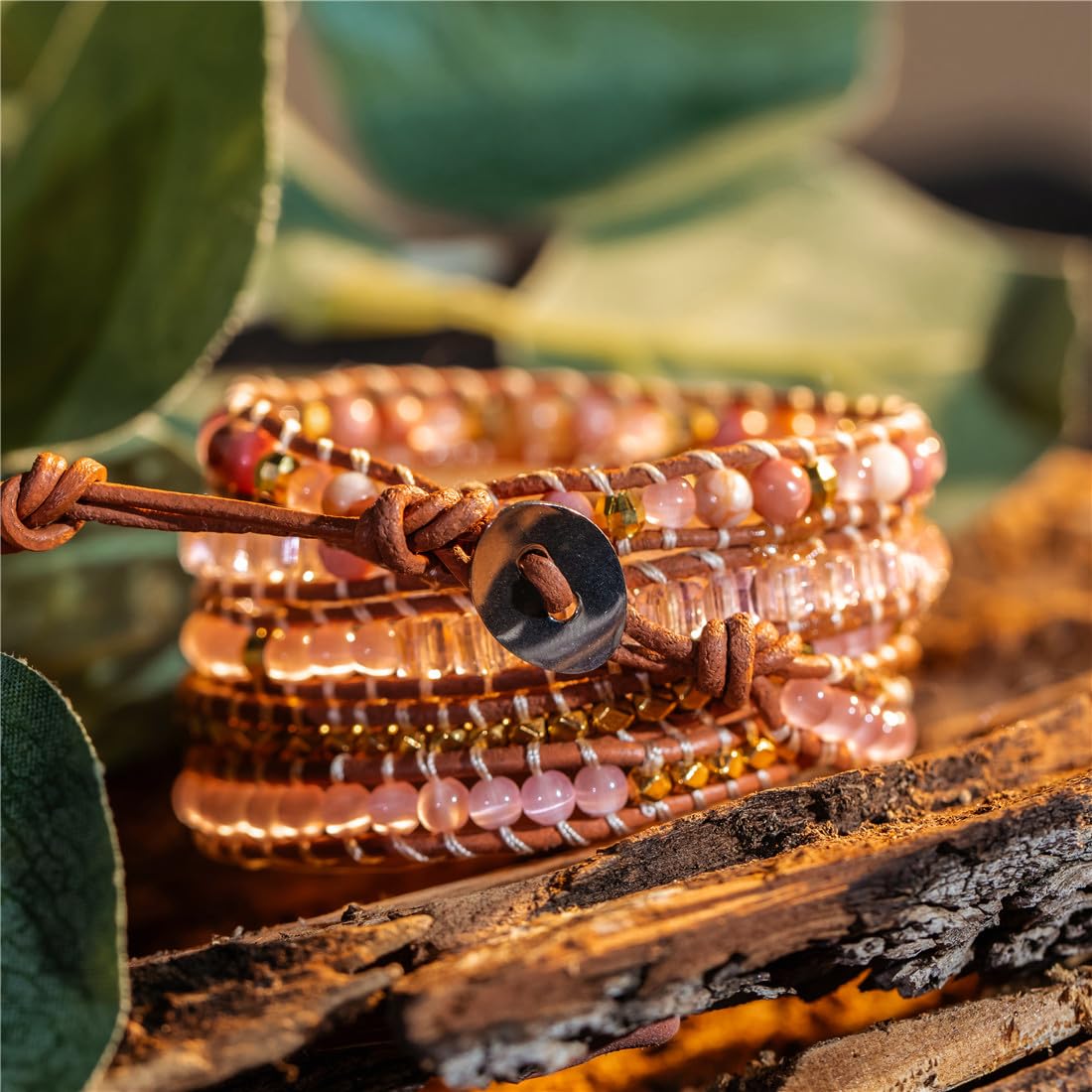 YGLINE Wrap Bracelet For Women Men,Multilayer Leather Boho Handmade Beaded Bracelets