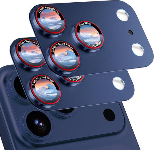 9H 17 17 2 Pack) HelloDeere High-alumina Tempered Glass Camera Lens Protector for iPhone Pro Lens , Military-Grade